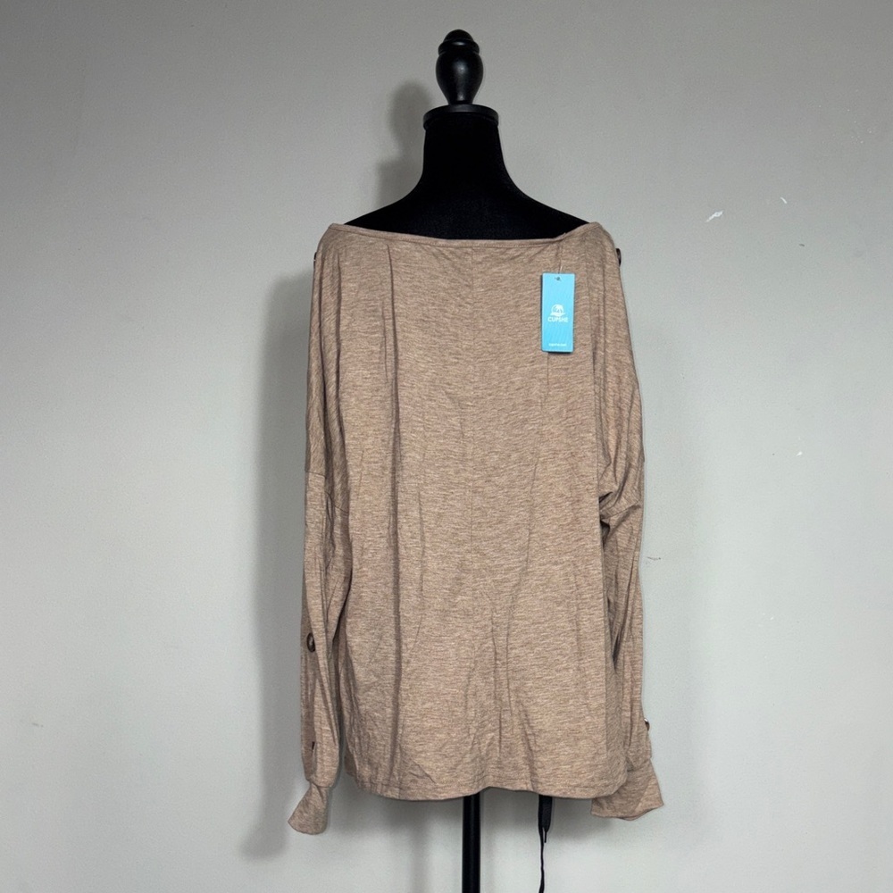 Cupshe Tan Long Sleeve Women's Top - Picture 4 of 8